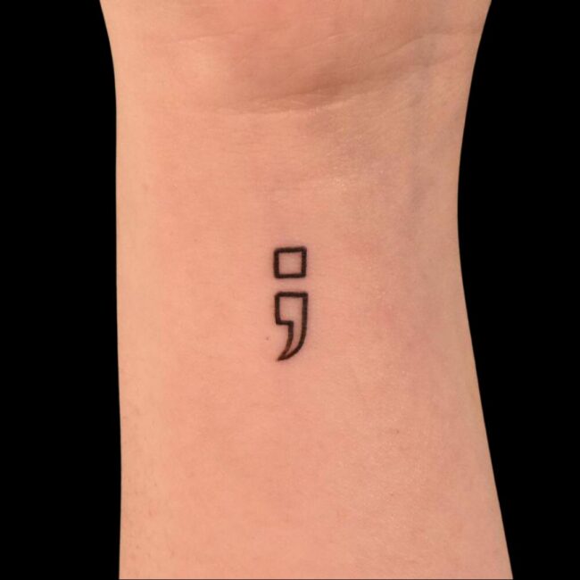 Hidden Semicolon Tattoo