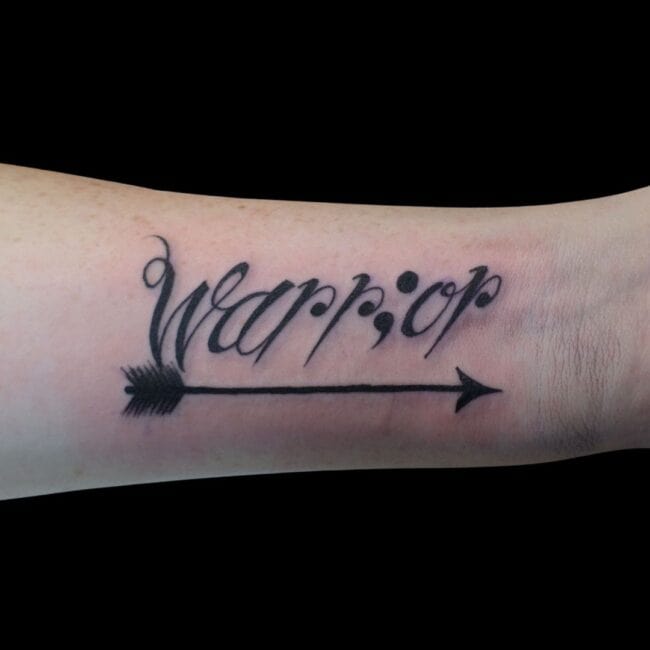 Warrior Semicolon Tattoo