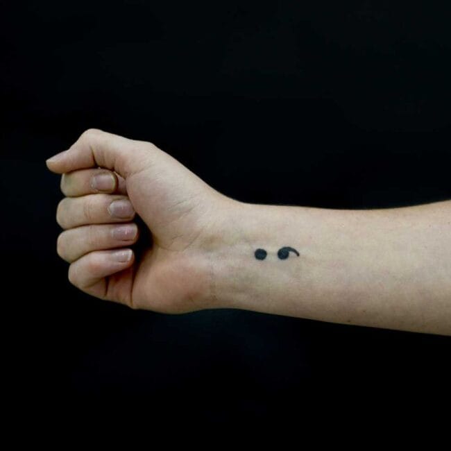 Wrist Semicolon Tattoo